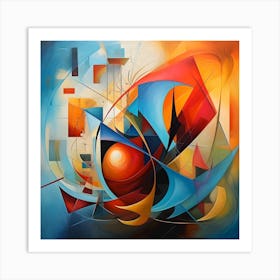 Fusion Of Geometry Abstract Harmony In Vibrant Colors Art Print