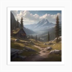 Cabin In The Mountains 8 Art Print