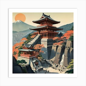 Kiyomizu Dera Temple Japan Vintage Travel Art Art Print 6 Art Print