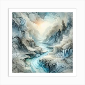 River In The Mountains Art Print