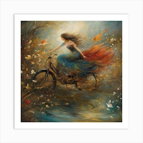 Girl On A Bike Art Print