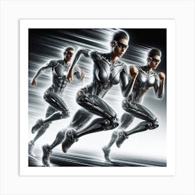 Futuristic Women Running Art Print