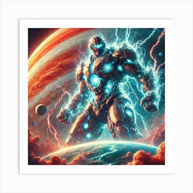 A Sci Fi Depiction Of Zephyros, The Storm Titan, U 1 Art Print