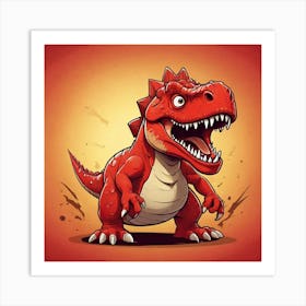 Cartoon Dinosaur Illustration Art Print