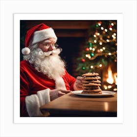 Santa Claus Eating Cookies 10 Art Print