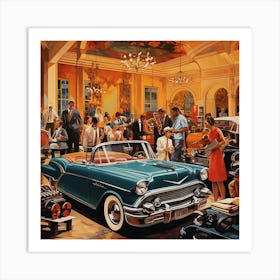 1950s Classic Car Show Art Print