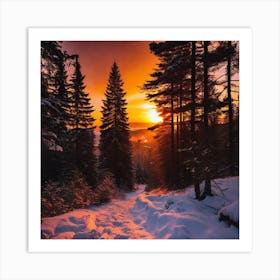 Sunset In The Forest 14 Art Print