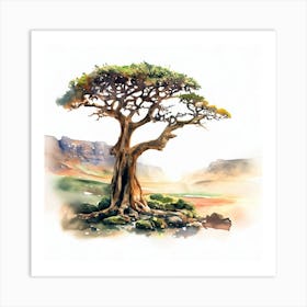 Acacia Tree, socotra Art Print