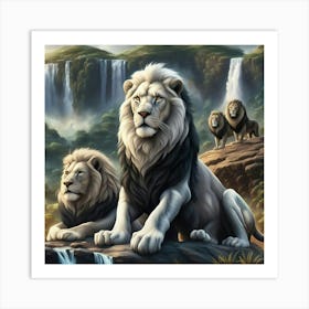 Lions In The Jungle Art Print