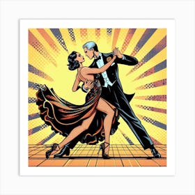 Ballroom dance, pop art 1 Art Print