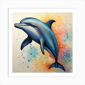 Colorful Dolphin Painting Art Print