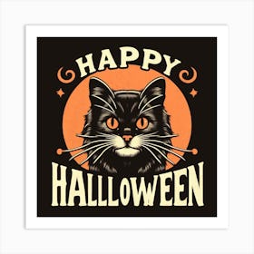 Happy Halloween Cat Art Print