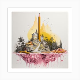 Pencil On A Hill Art Print