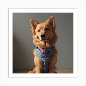 Dog Wearing A Harness Art Print