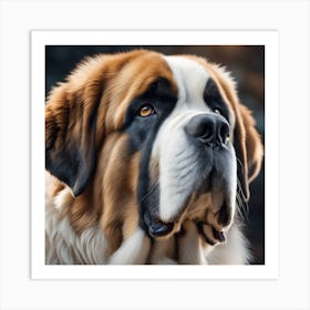 St Bernard Dog 87 Art Print