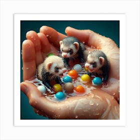 Ferrets 4 Art Print