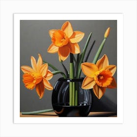 Daffodils In A Vase 4 Art Print