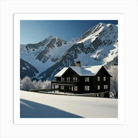 Cabin In The Mountains 1 Art Print