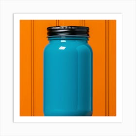 Blue Mason Jar Art Print