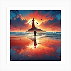 Default An Exquisite Cinematic Illustration Of A Serene Beach 0 Art Print