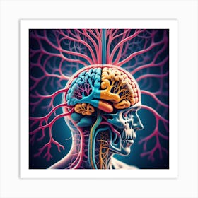 Human Brain And Nervous System 14 Art Print