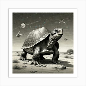 Turtle In The Desert Art Print