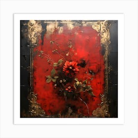 Vintage Dark Flowers 5 Art Print