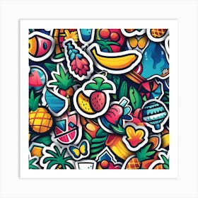 Tropical Stickers Art Print