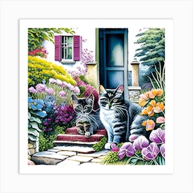 Cottagecats Art Print