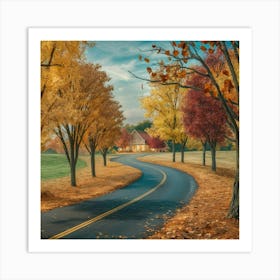 Autumn Road Art Print