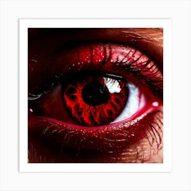 Red Eye Human Close Up Pupil Iris Vision Gaze Look Stare Sight Close Macro Detailed Ru (3) Art Print