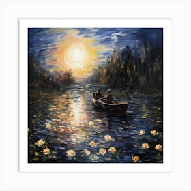 Riverside Dreams in Painterly Hues Art Print