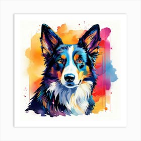 Collie Dog Painting Art Print