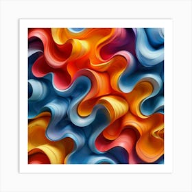 Abstract Colorful Wavy Background 1 Art Print