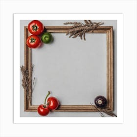 Frame With Fruits And Vegetables Art Print