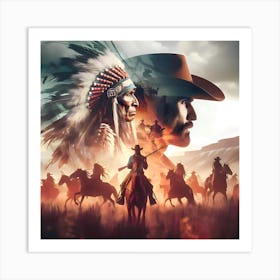 Cowboys And Indians 1 Art Print