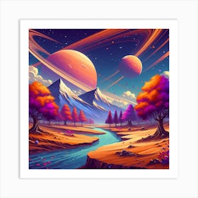 Saturn Landscape 1 Art Print
