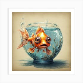 Goldfish In A Bowl 7 Art Print