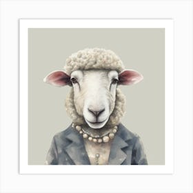 Watercolour British Sheep Felicity Art Print