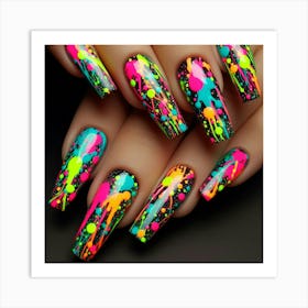 Neon Nail Art 1 Art Print