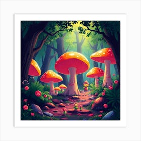 Mushroom Forest 17 Art Print