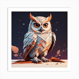 Low Poly Owl Art Print