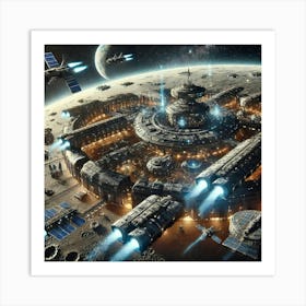 Orbital Logistics Stations Art Print