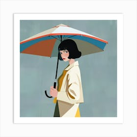 Woman with umbrella 1 Art Print