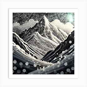 Firefly An Illustration Of A Beautiful Majestic Cinematic Tranquil Mountain Landscape In Neutral Col 2023 11 22t235258 Art Print