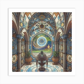 A wonderful artistic painting on stained glass 6 Art Print