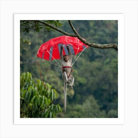 A Photo Of A Monkey Wearing A Red Parach Dd8n0qjktw2xsesq67s3sg Agrxylgyshq2weyuknuvqa Poster