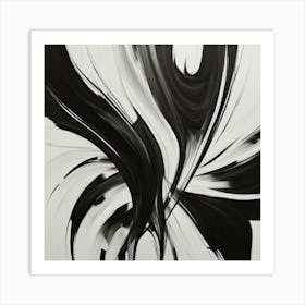 Abstract Black And White Painting 5 Art Print