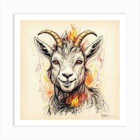 Goat On Fire 54 Art Print