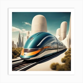 Futuristic Train 3 Art Print
